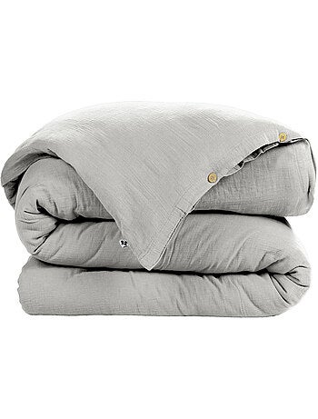 Housse de couette Double Gaze Coton Gaia Nuage 260x240cm