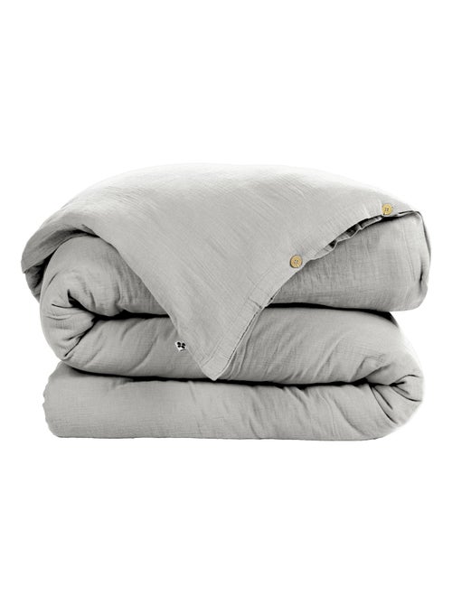 Housse de couette Double Gaze Coton Gaia Nuage 260x240cm - Kiabi