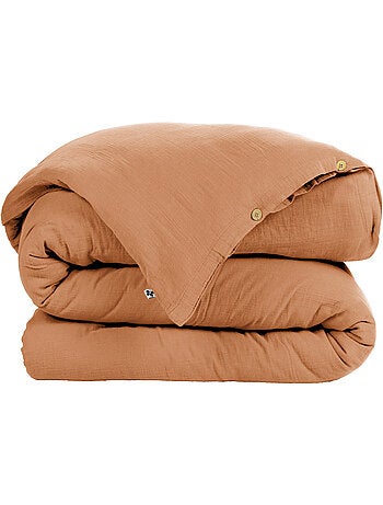 Housse de couette – Double Gaze de Coton - Finition boutons en bois - Gaïa
