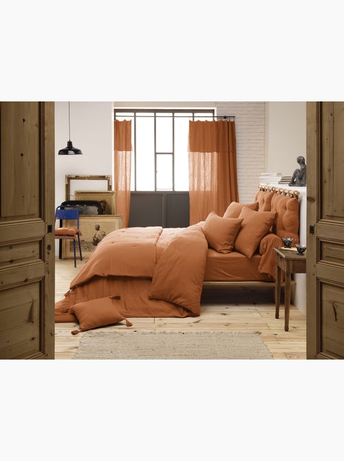 Housse de couette – Double Gaze de Coton - Finition boutons en bois - Gaïa - Kiabi
