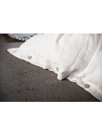 Housse de couette – Double Gaze de Coton - Finition boutons en bois - Gaïa