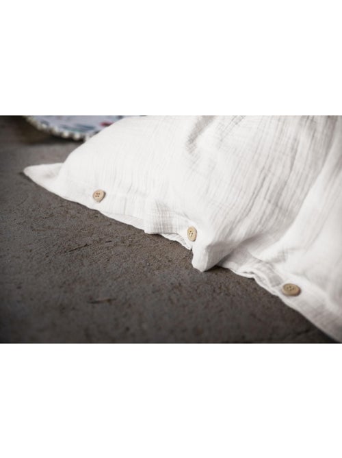 Housse de couette – Double Gaze de Coton - Finition boutons en bois - Gaïa - Kiabi
