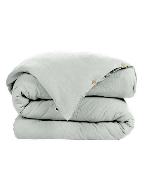 Housse de couette – Double Gaze de Coton - Finition boutons en bois - Gaïa - Kiabi