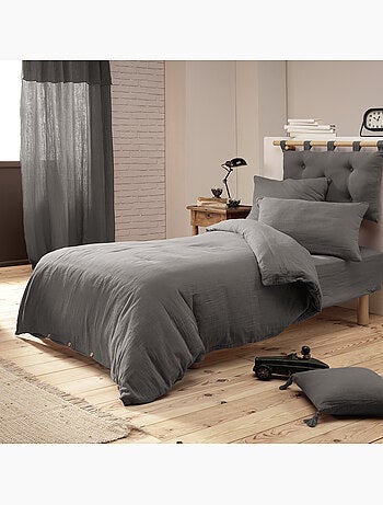 Housse de couette – Double Gaze de Coton - Finition boutons en bois - Gaïa
