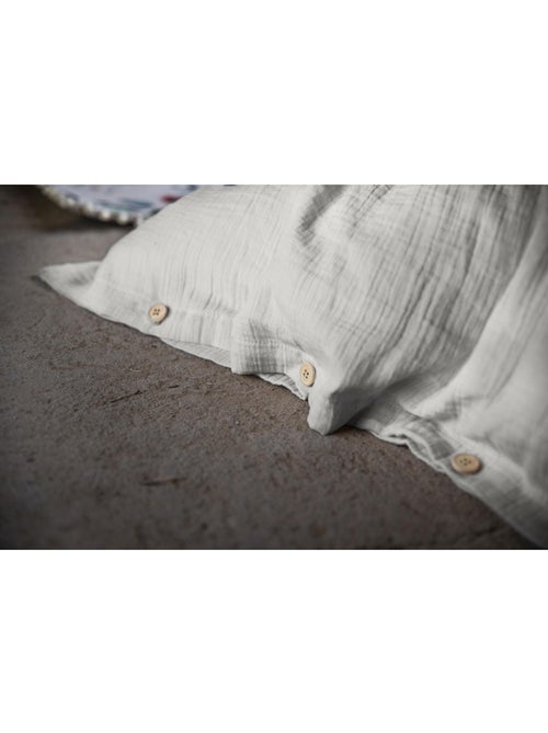 Housse de couette – Double Gaze de Coton - Finition boutons en bois - Gaïa - Kiabi