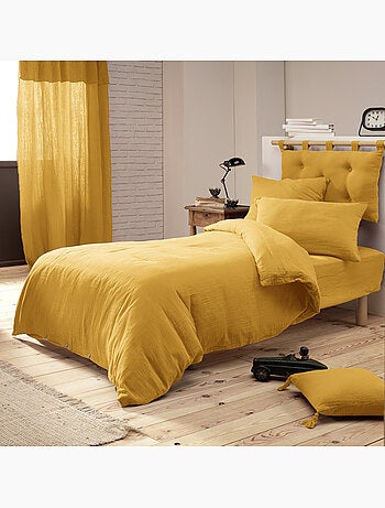 Housse de couette – Double Gaze de Coton - Finition boutons en bois - Gaïa