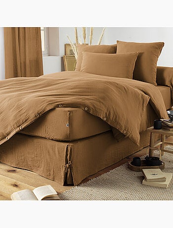 Housse de couette – Double Gaze de Coton - Finition boutons en bois - Gaïa