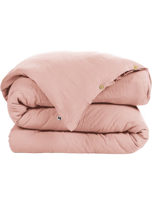 Housse de couette – Double Gaze de Coton - Finition boutons en bois - Gaïa - Kiabi Housse de couette – Double Gaze de Coton - Finition boutons en bois - Gaïa - Kiabi