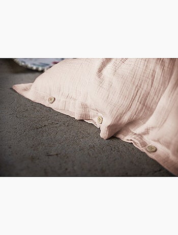 Housse de couette – double gaze de coton - finition boutons en bois - gaïa