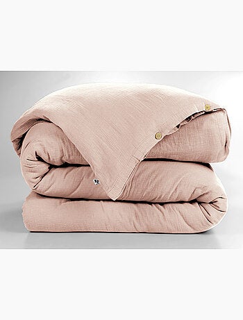 Housse de couette – double gaze de coton - finition boutons en bois - gaïa
