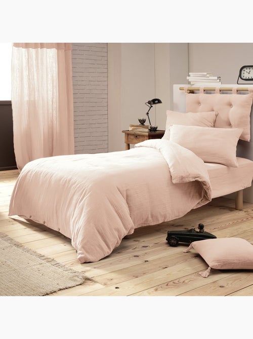 Housse de couette – double gaze de coton - finition boutons en bois - gaïa - Kiabi