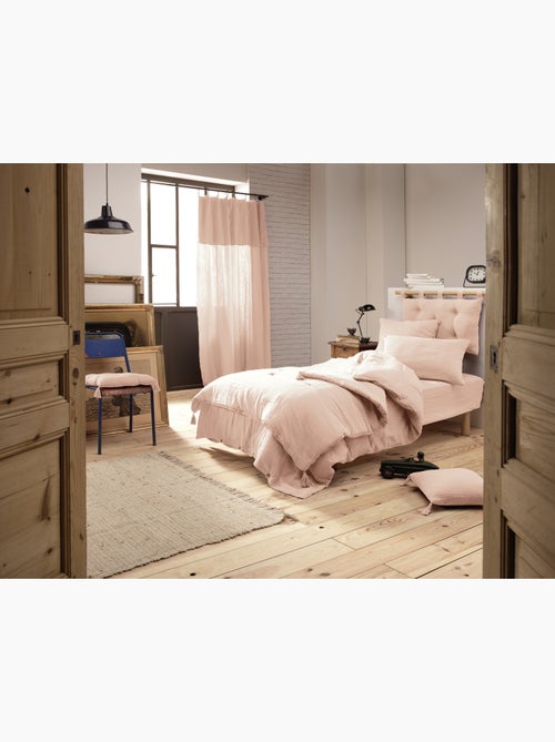 Housse de couette – double gaze de coton - finition boutons en bois - gaïa - Kiabi