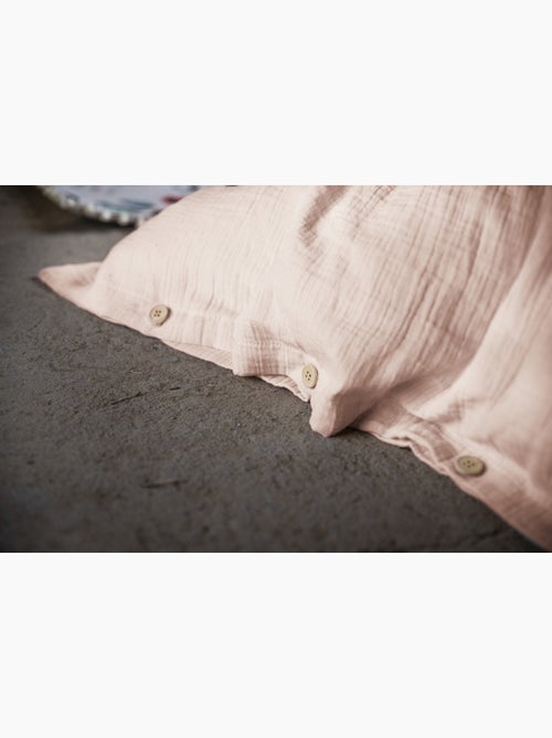 Housse de couette – double gaze de coton - finition boutons en bois - gaïa - Kiabi