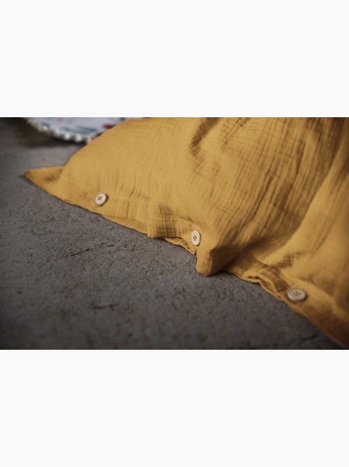 Housse de couette – double gaze de coton - finition boutons en bois - gaïa - Kiabi
