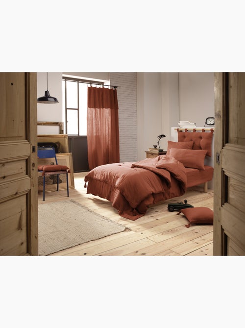 Housse de couette – Double Gaze de Coton - Finition boutons en bois - Gaïa - Kiabi
