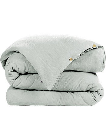 Housse de couette – Double Gaze de Coton - Finition boutons en bois - Gaïa