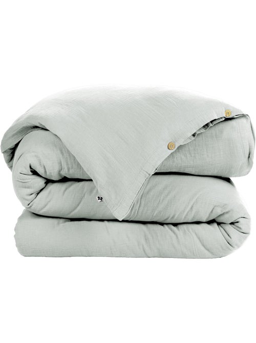 Housse de couette – Double Gaze de Coton - Finition boutons en bois - Gaïa - Kiabi