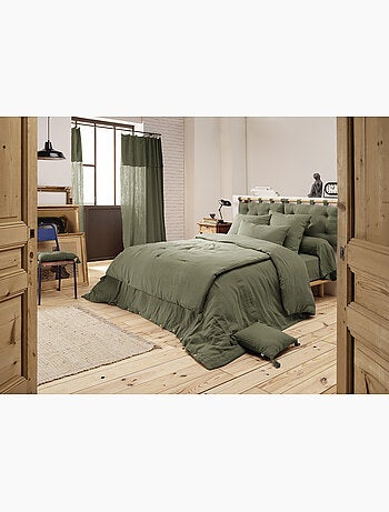 Housse de couette – Double Gaze de Coton - Finition boutons en bois - Gaïa
