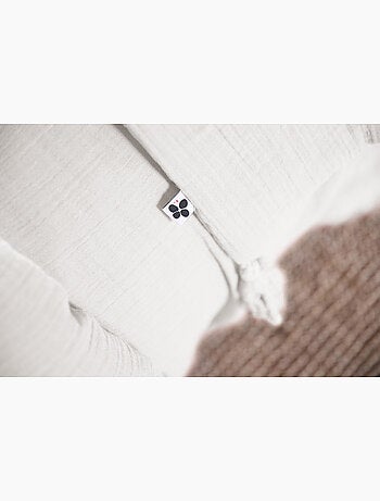 Housse de couette double gaze de coton + 2 taies d’oreiller 60x60 cm