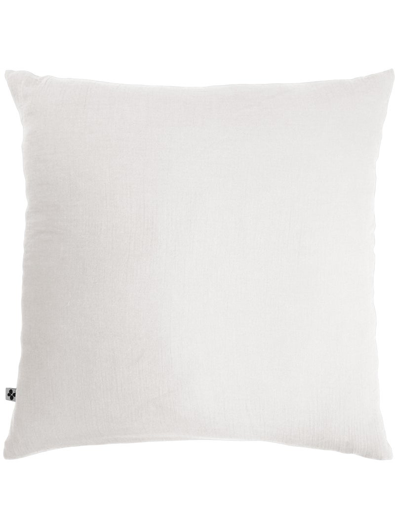Housse de couette double gaze de coton  + 2 taies d’oreiller 60x60 cm Blanc - Kiabi