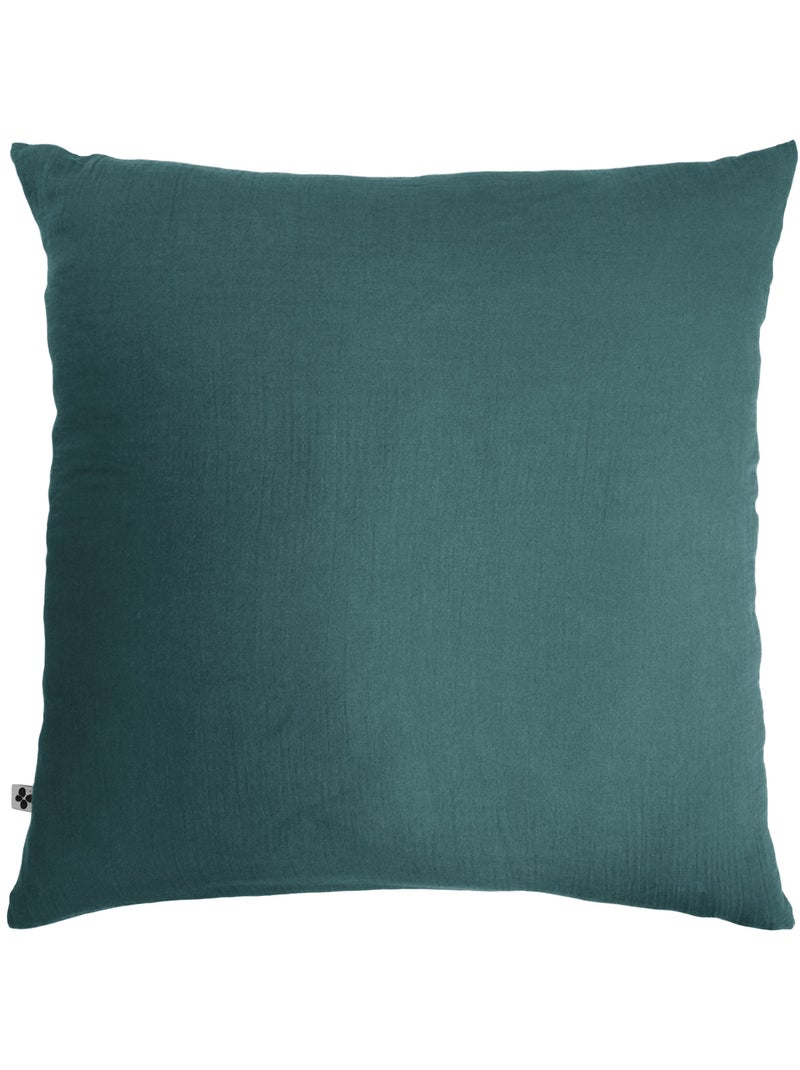 Housse de couette double gaze de coton  + 2 taies d’oreiller 60x60 cm Bleu - Kiabi