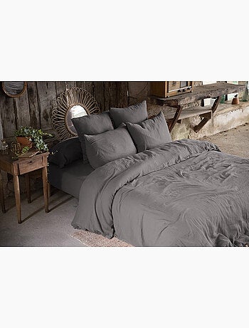 Housse de couette double gaze de coton + 2 taies d’oreiller 60x60 cm