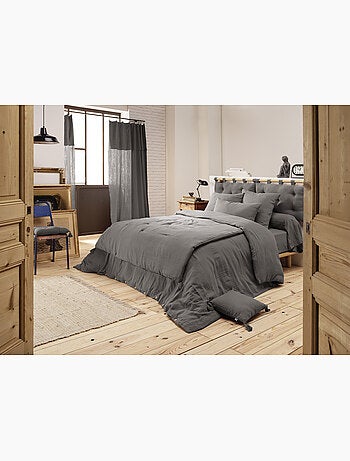 Housse de couette double gaze de coton + 2 taies d’oreiller 60x60 cm