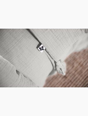 Housse de couette double gaze de coton + 2 taies d’oreiller 60x60 cm