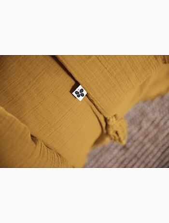 Housse de couette double gaze de coton + 2 taies d’oreiller 60x60 cm