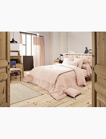 Housse de couette double gaze de coton + 2 taies d’oreiller 60x60 cm