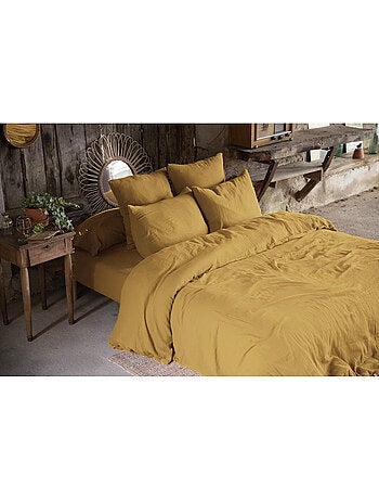 Housse de couette double gaze de coton + 2 taies d’oreiller 60x60 cm