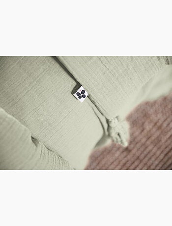 Housse de couette double gaze de coton + 2 taies d’oreiller 60x60 cm