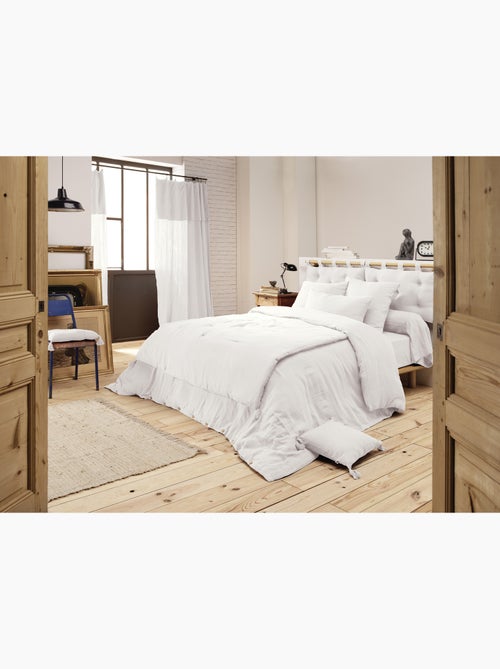 Housse de couette double gaze de coton 240 x 220 cm blanc - Kiabi