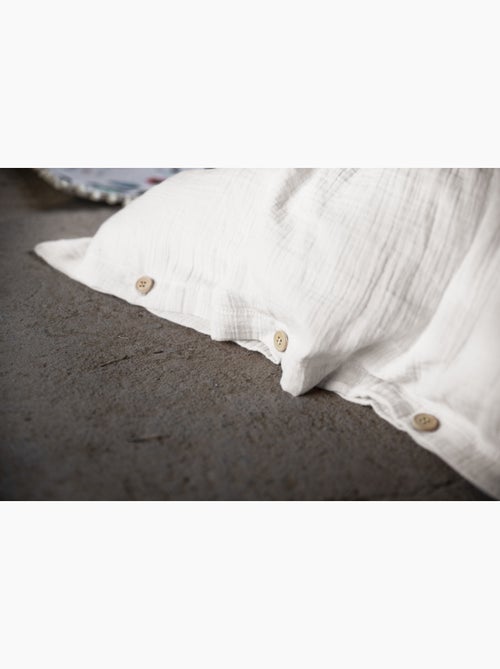 Housse de couette double gaze de coton 240 x 220 cm blanc - Kiabi