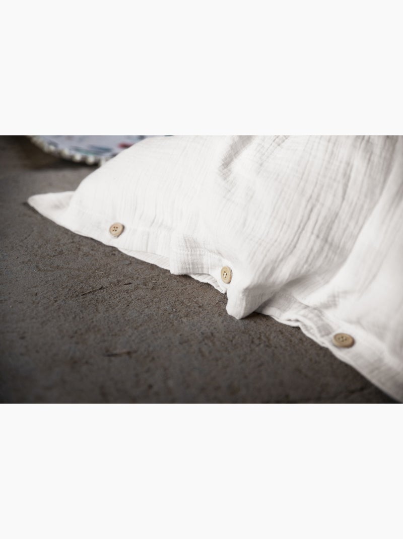 Housse de couette double gaze de coton 240 x 220 cm blanc Blanc - Kiabi
