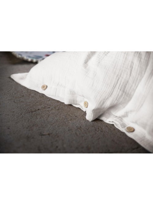 Housse de couette double gaze de coton bio 260 X 240 cm Blanc - Kiabi Housse de couette double gaze de coton bio 260 X 240 cm Blanc - Kiabi