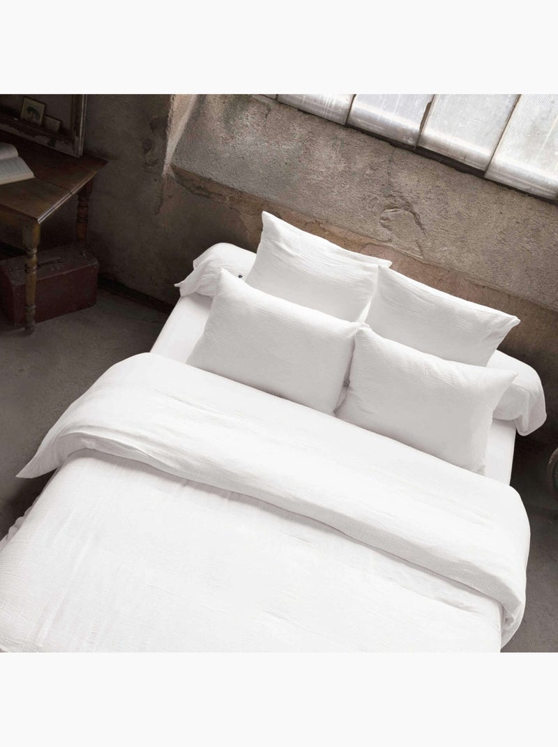 Housse de couette double gaze de coton Blanc - Kiabi