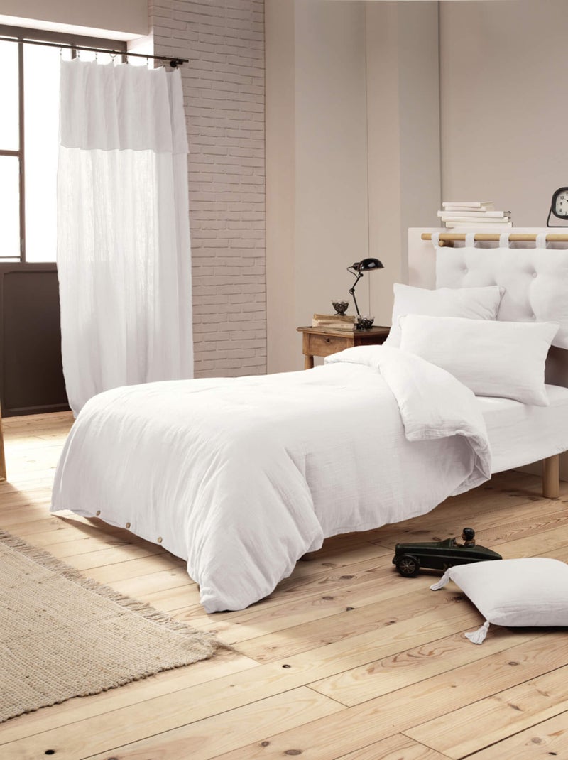 Housse de couette double gaze de coton Blanc - Kiabi