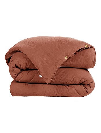 Housse de couette Double Gaze Coton Gaia Nuage 260x240cm