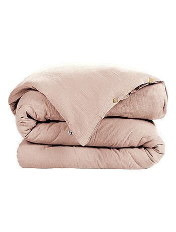 Housse de couette Double Gaze Coton Gaia Safran 260x240cm