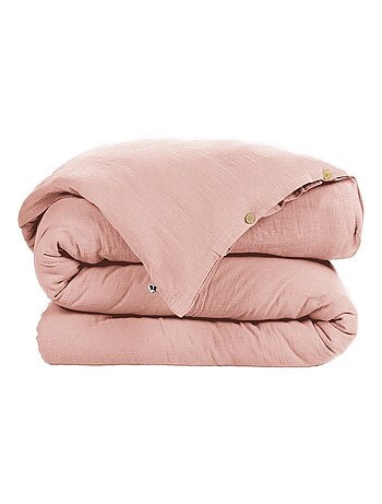 Housse de couette Double Gaze Coton Gaia Safran 260x240cm