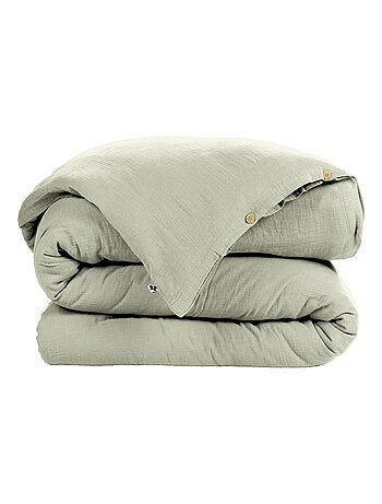 Housse de couette Double Gaze Coton Gaia Nuage 260x240cm