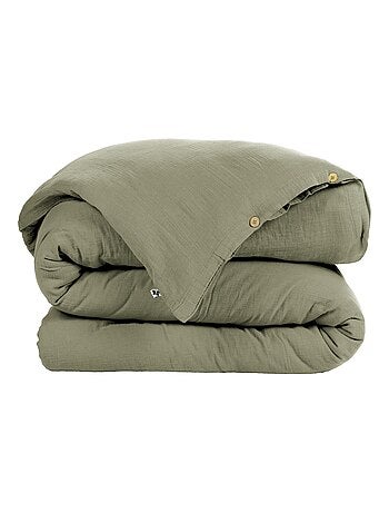 Housse de couette Double Gaze Coton Gaia Nuage 260x240cm