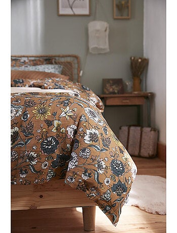 Housse de couette double gaze de coton imprimée Camélia