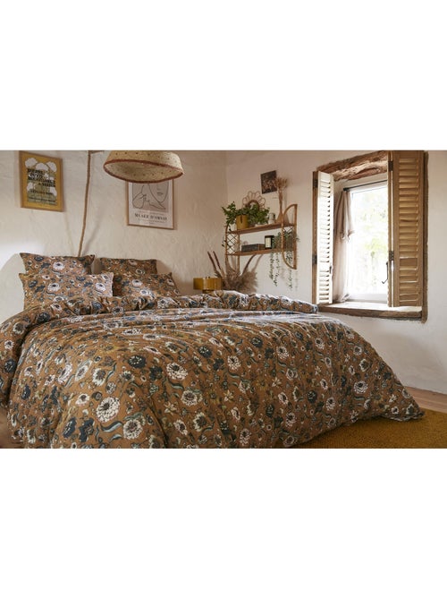 Housse de couette double gaze de coton imprimée Camélia - Kiabi