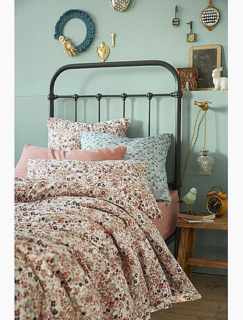 Housse de couette – double gaze de coton imprimée – capucine