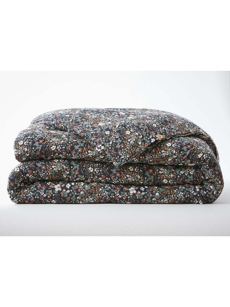 Housse de couette – Double Gaze de Coton Imprimée – Capucine Bleu foncé - Kiabi