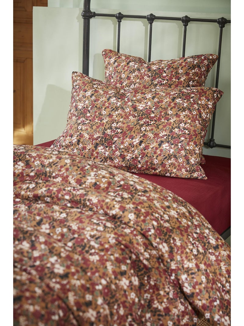 Housse de couette – Double Gaze de Coton Imprimée – Capucine Camel - Kiabi
