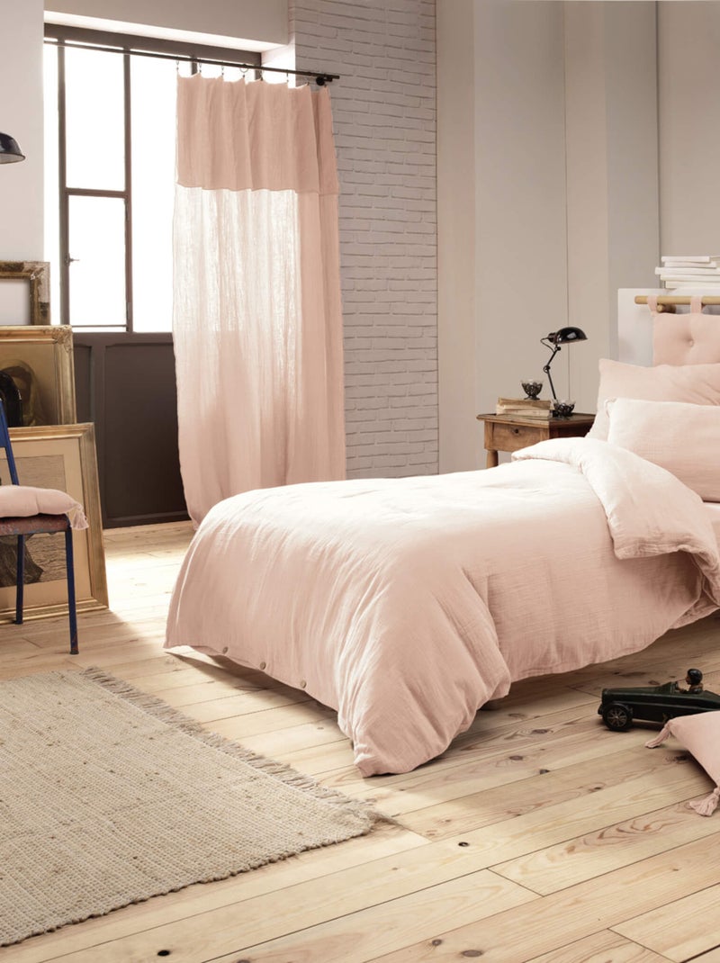 Housse de couette double gaze de coton Rose - Kiabi