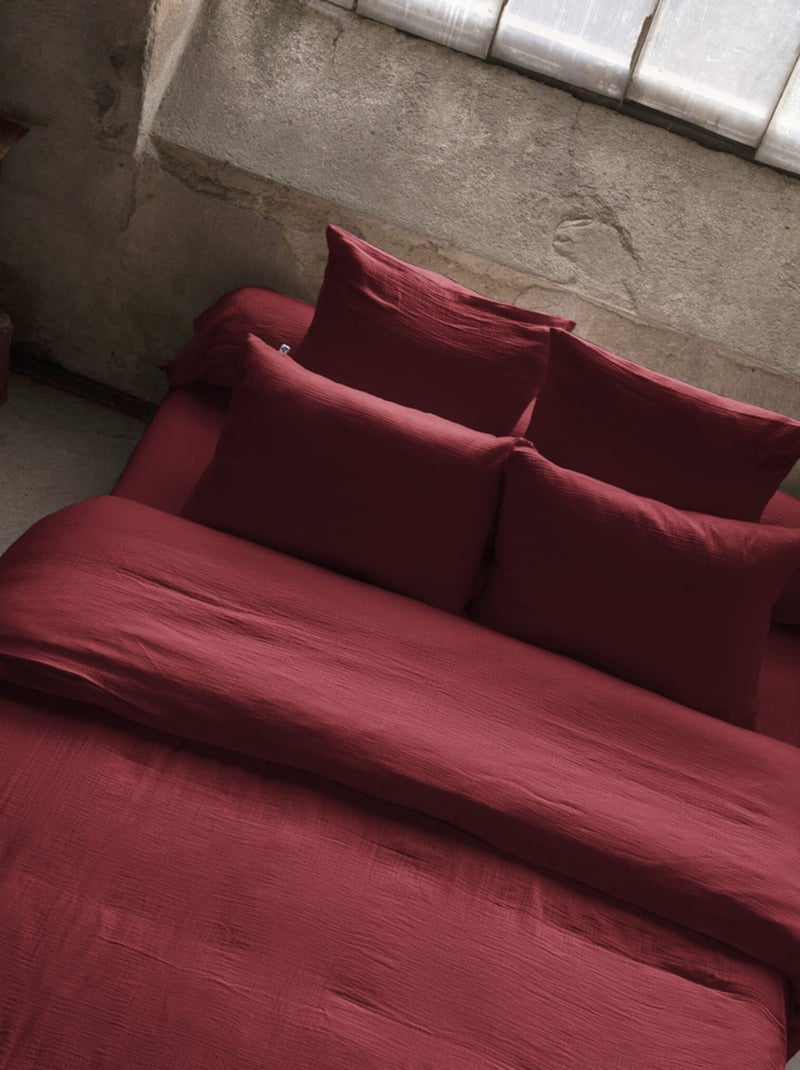 Housse de couette double gaze de coton Rose pâle - Kiabi